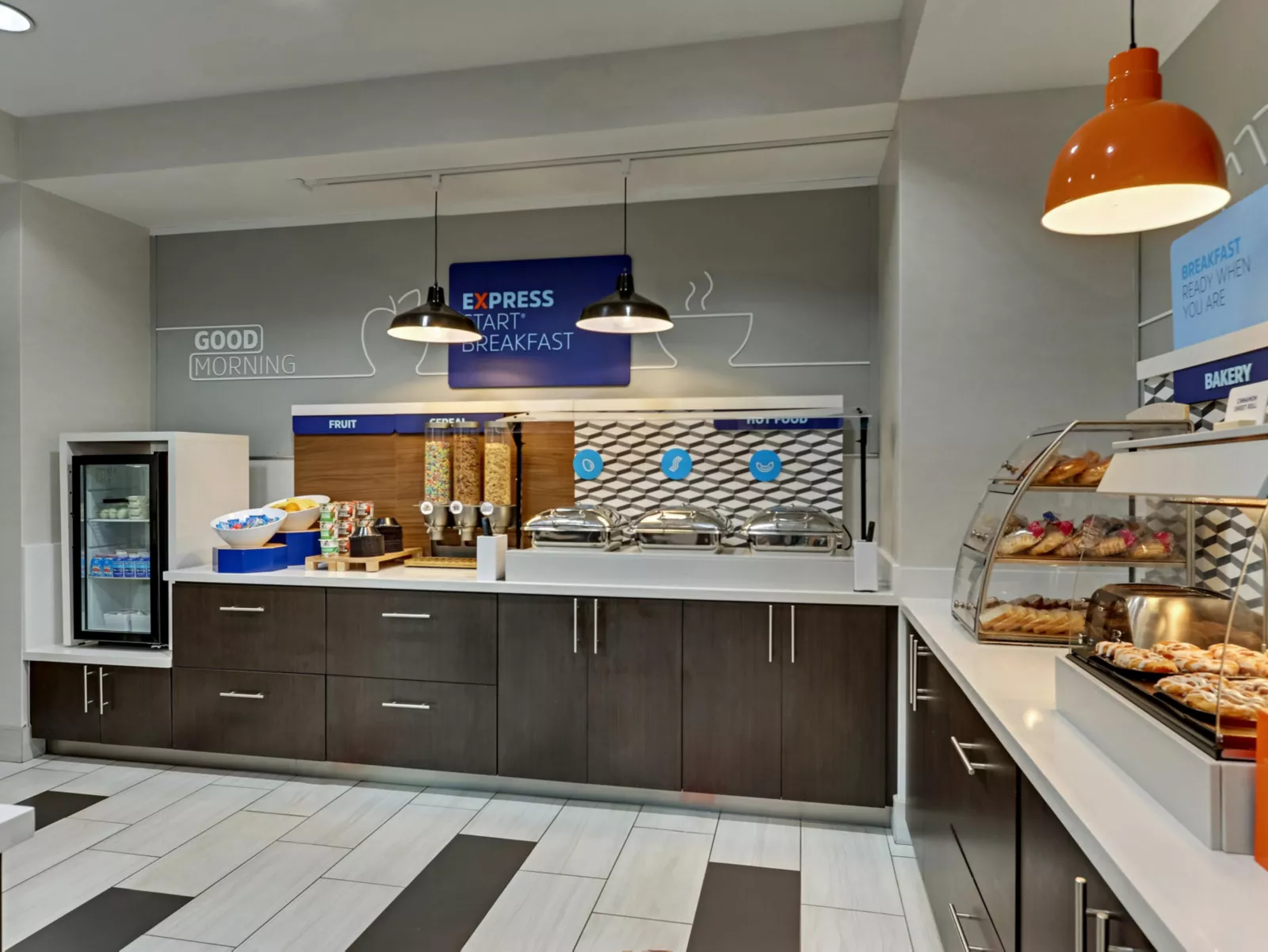 Free hot breakfast bar